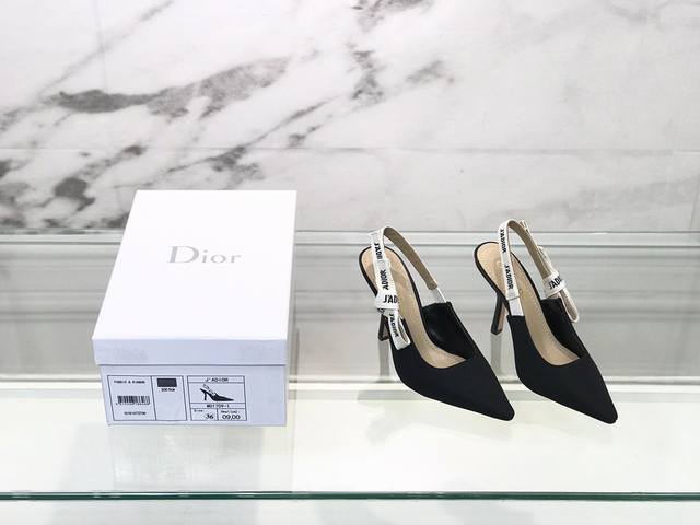 J'Adior凉鞋 Dior 织带字母logo高跟方头凉拖女鞋 面料 原版进口定制网面 进口羊皮内里 原版零差距字母织带 大底 意大利真皮大底 跟高 平底 中跟