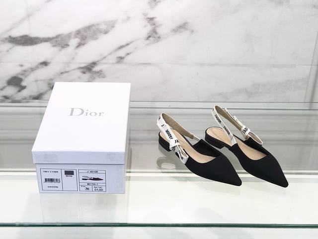 J'Adior凉鞋 Dior 织带字母logo高跟方头凉拖女鞋 面料 原版进口定制网面 进口羊皮内里 原版零差距字母织带 大底 意大利真皮大底 跟高 平底 中跟