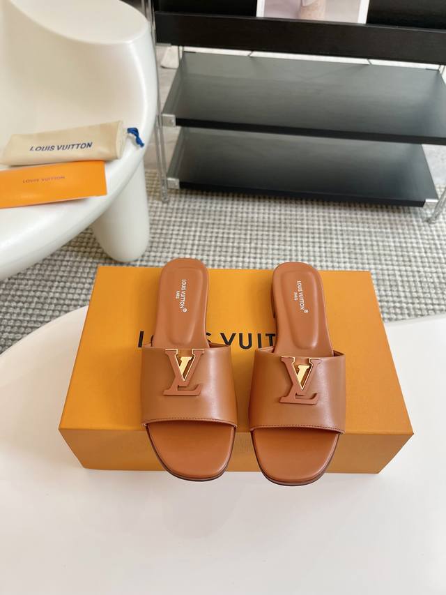 Louis Vuitton 路易威登女士2024春夏新款凉鞋 Lv Sunset Comfort 原版复制 意大利真皮大底凉鞋 进口牛皮牛皮面羊皮里，鞋面道出手