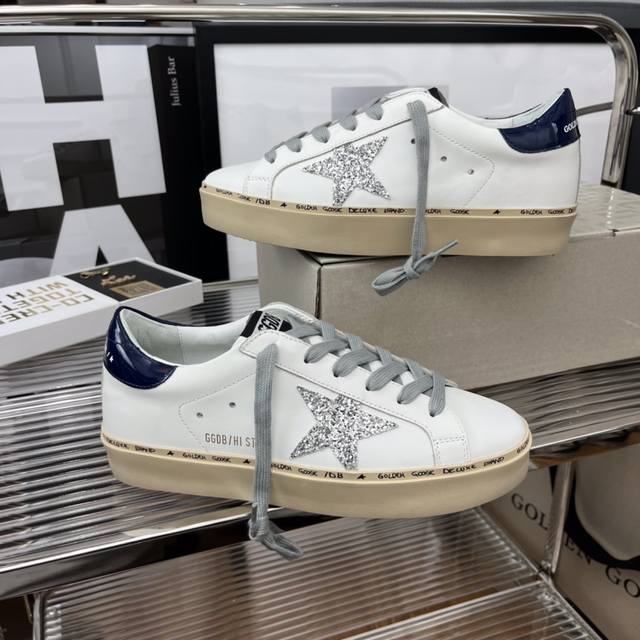 Golden Goose Hi Star厚底小脏鞋升级 升级 绝对 顶级大厂品质 增高 5Cm 鞋垫脚感几乎踩感觉 鞋口牛皮里和羊京后跟藏了厚厚海绵完全解决了磨