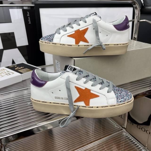 Golden Goose Hi Star厚底小脏鞋升级 升级 绝对 顶级大厂品质 增高 5Cm 鞋垫脚感几乎踩感觉 鞋口牛皮里和羊京后跟藏了厚厚海绵完全解决了磨