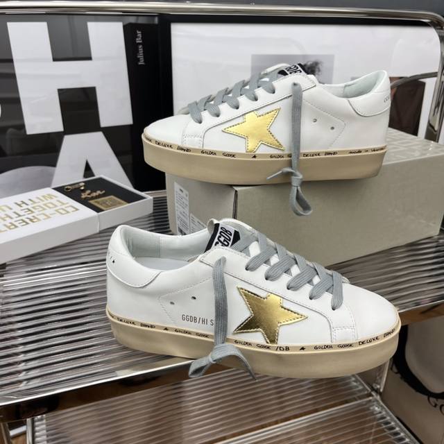 Golden Goose Hi Star厚底小脏鞋升级 升级 绝对 顶级大厂品质 增高 5Cm 鞋垫脚感几乎踩感觉 鞋口牛皮里和羊京后跟藏了厚厚海绵完全解决了磨