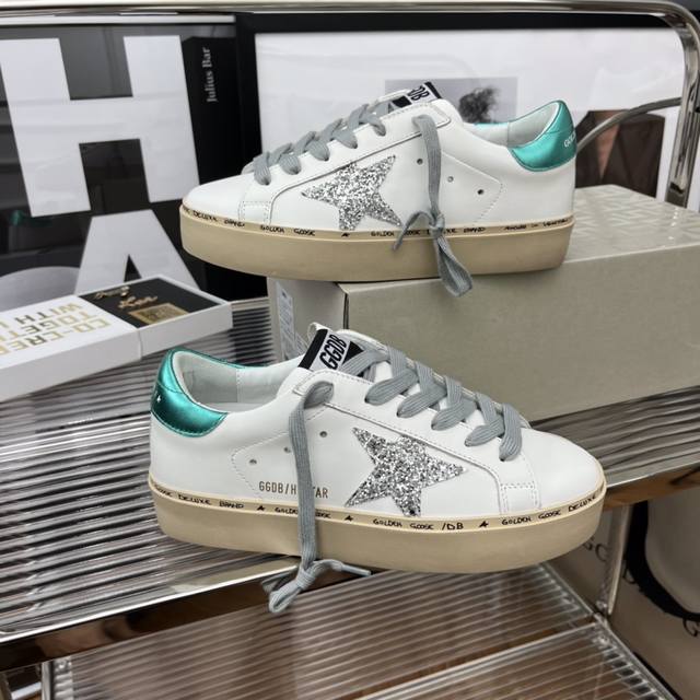 Golden Goose Hi Star厚底小脏鞋升级 升级 绝对 顶级大厂品质 增高 5Cm 鞋垫脚感几乎踩感觉 鞋口牛皮里和羊京后跟藏了厚厚海绵完全解决了磨