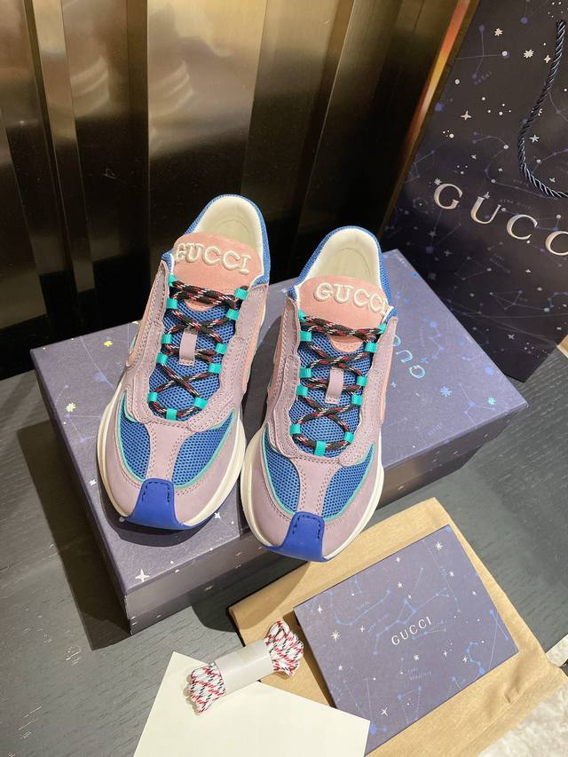 Gucci Run系列情侣款运动鞋 23Ss最新爆款 老爹鞋运动鞋，专柜购买原版一比一打造 所有细节 材料 全部跟你在专柜买到的都一样 独家原版材质，原版一致的