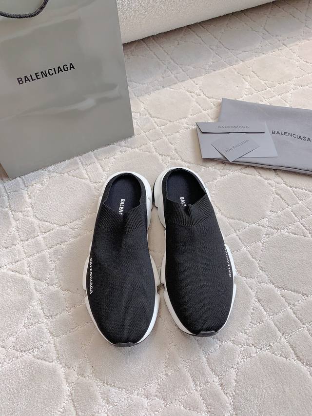 出厂价 Balenciag*厚底针织懒人鞋半拖 经典百搭又实穿 原版定制 男女同款 女码35-39 40定做 男码39-44 45定做