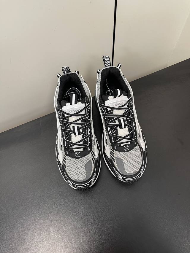 Off-White C O Virgil Abloh 2024S Ow最新款情侣款跑鞋 百分百原盒正确版 原楦原纸板数据开发 4层分离大底 鞋面采用3D立体打印