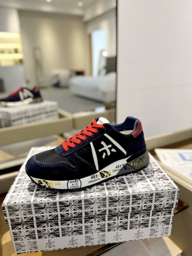 普瑞米亚达 Premiata Lander Trainers 兰诺系列米字低帮复古百搭 休闲训练运动鞋 Premiata是意大利品牌。Premiata依据国际高