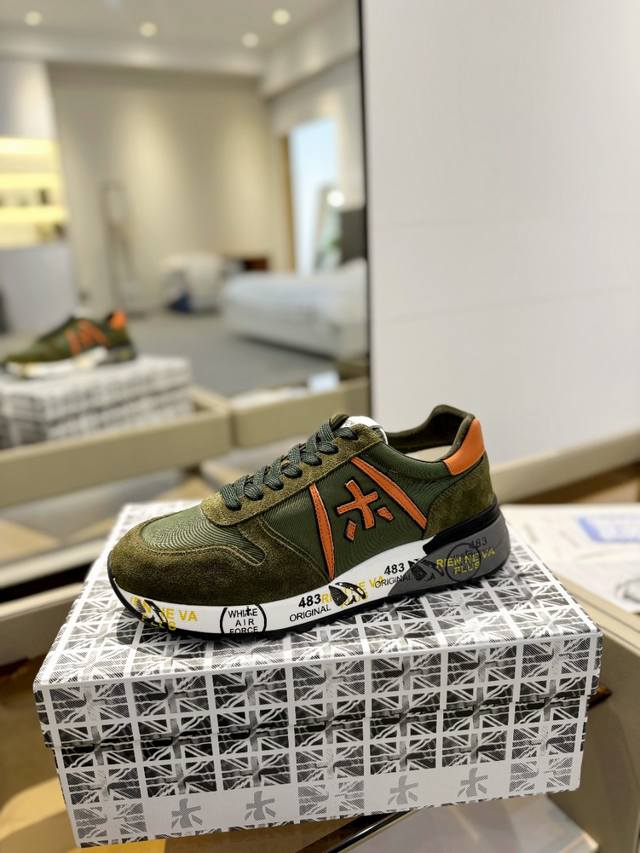 普瑞米亚达 Premiata Lander Trainers 兰诺系列米字低帮复古百搭 休闲训练运动鞋 Premiata是意大利品牌。Premiata依据国际高