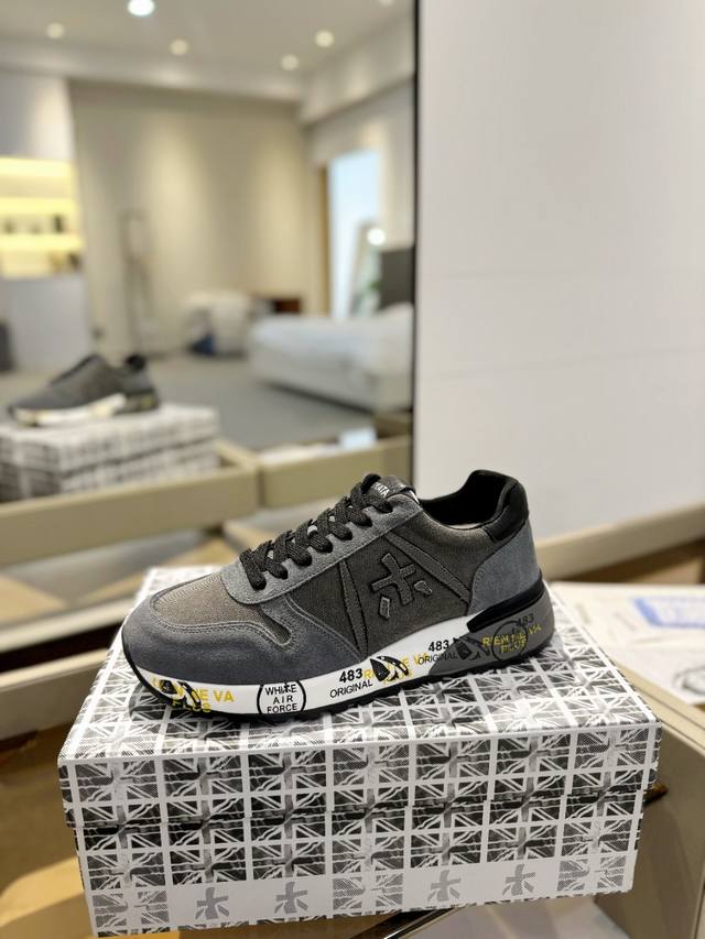 普瑞米亚达 Premiata Lander Trainers 兰诺系列米字低帮复古百搭 休闲训练运动鞋 Premiata是意大利品牌。Premiata依据国际高