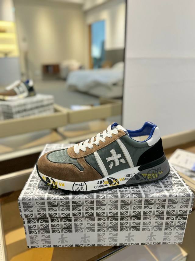 普瑞米亚达 Premiata Lander Trainers 兰诺系列米字低帮复古百搭 休闲训练运动鞋 Premiata是意大利品牌。Premiata依据国际高