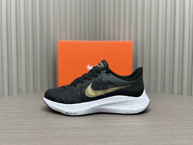 黑白金 39～45 纯原版本 Nike Air Zoom Winflo 8 轻盈透气 运动跑步鞋 黑白金 Cw3419-009 Nike Zoom Winflo