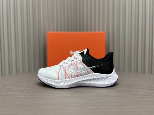 白黑色 36～45 纯原版本 Nike Air Zoom Winflo 8 轻盈透气 运动跑步鞋 白黑 Cw3419-101 Nike Zoom Winflo