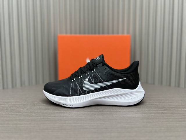 黑白色 36～45 纯原版本 Nike Air Zoom Winflo 8 轻盈透气 运动跑步鞋 黑白 Cw3419-006 Nike Zoom Winflo