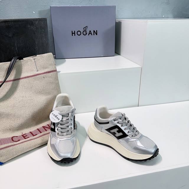 高品质出厂 ！顶级品质 Hogan 2024最新内增高厚底运动休闲系列 松糕厚底休闲鞋 流行 H拼色工艺~休闲运动鞋履精湛手工设计融入军装元素，兼职实用与个性造