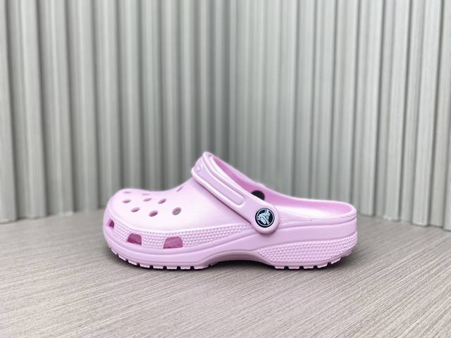 粉色 女款 正品专供 Crocs卡骆驰 Classic Clog 经典明星 沙滩洞洞凉鞋 Crocs卡骆驰classic Clog 明星沙滩洞洞鞋 条纹与经典l