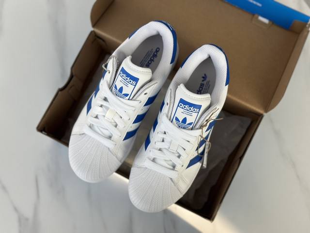 Adidas Superstar Xlg 阿迪金标 贝壳头厚底款低帮休闲板鞋 市售最强版出货，全鞋百分百原材料头层牛皮，全鞋电脑针车 Logo针车间距针数原版一