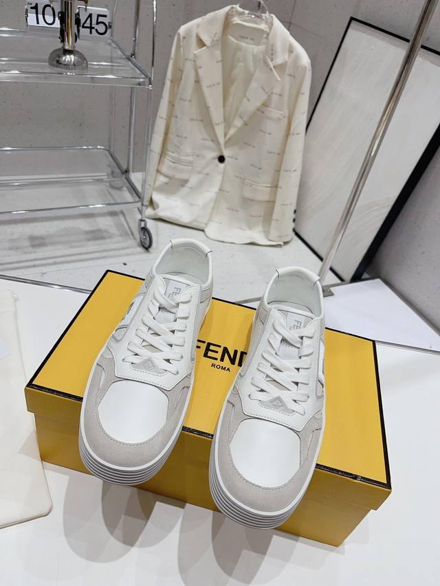 冲量价: 情侣款 Fendi 芬迪 休闲板鞋运动鞋 牛皮 Tpu大底 35-44码