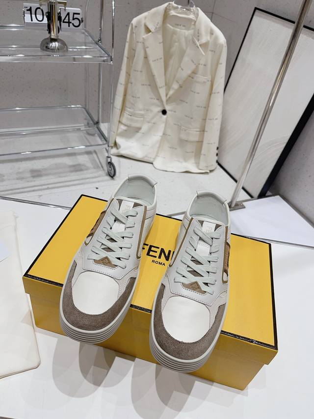 冲量价: 情侣款 Fendi 芬迪 休闲板鞋运动鞋 牛皮 Tpu大底 35-44码