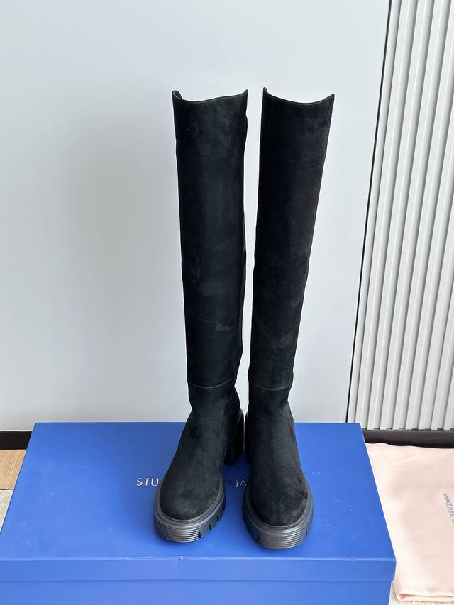 顶级品质羊京 羊皮 原厂级Stuart Weitzman SohoBoot SW最新厚底过膝靴 这个是sw最新的厚底5050款 Ultralift 系列！跟高4