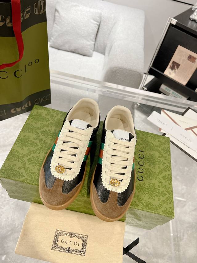 Gucci 23ss经典款德训鞋 情侣款 原版一比一完美出货舒适度挺高 春夏超爱 原版定牛制皮 牛反绒 定染原正版确料皮颜色 码数:35-44